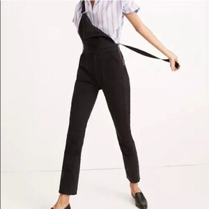 Madewell Black Raw Hem Overalls